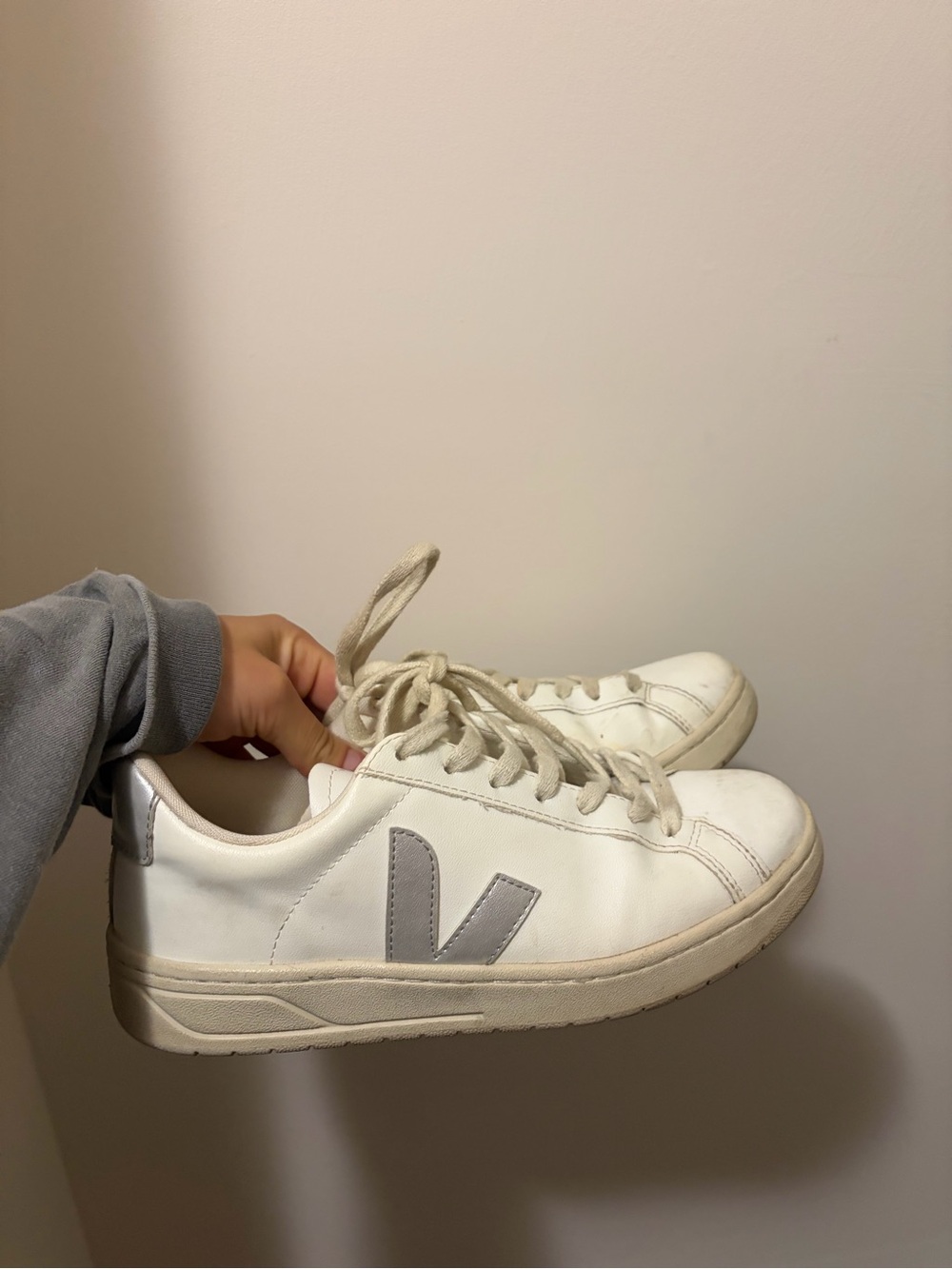 Veja White Leather Low-Top Sneakers